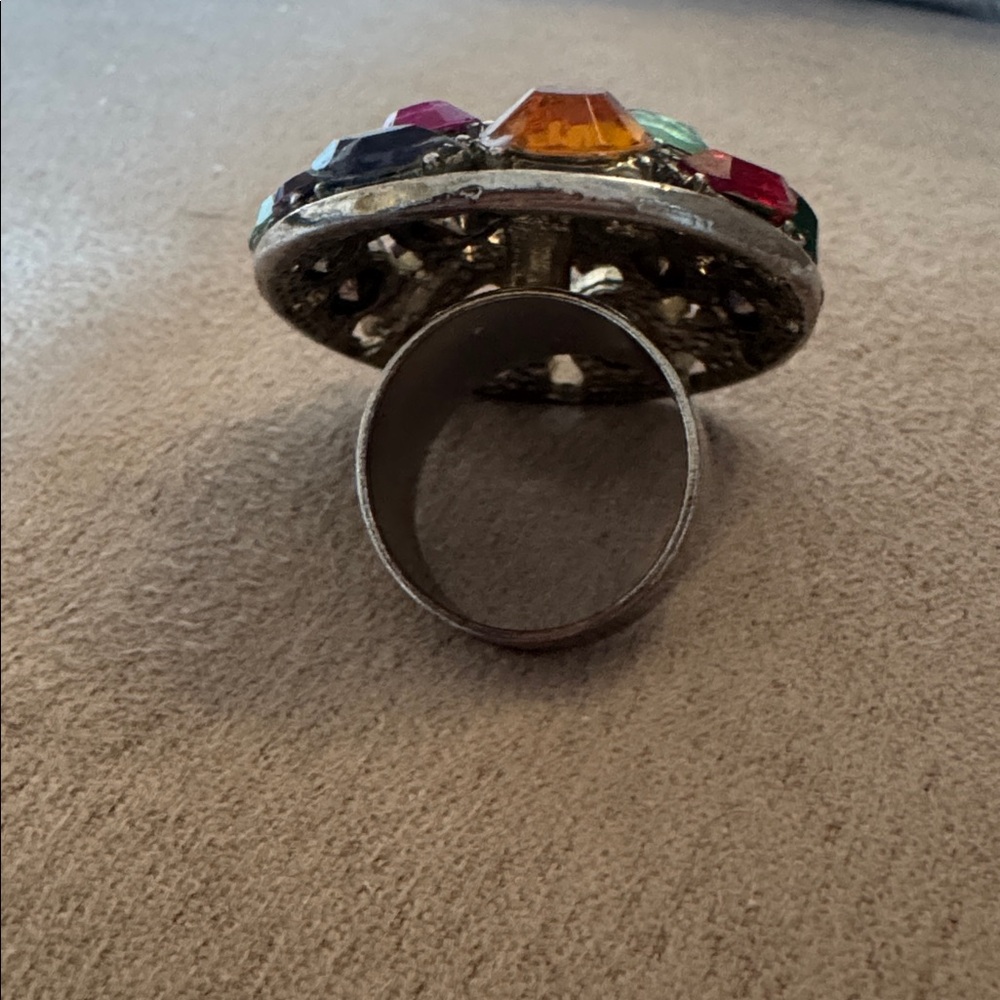 Colorful Gemstone Statement Ring - image 2